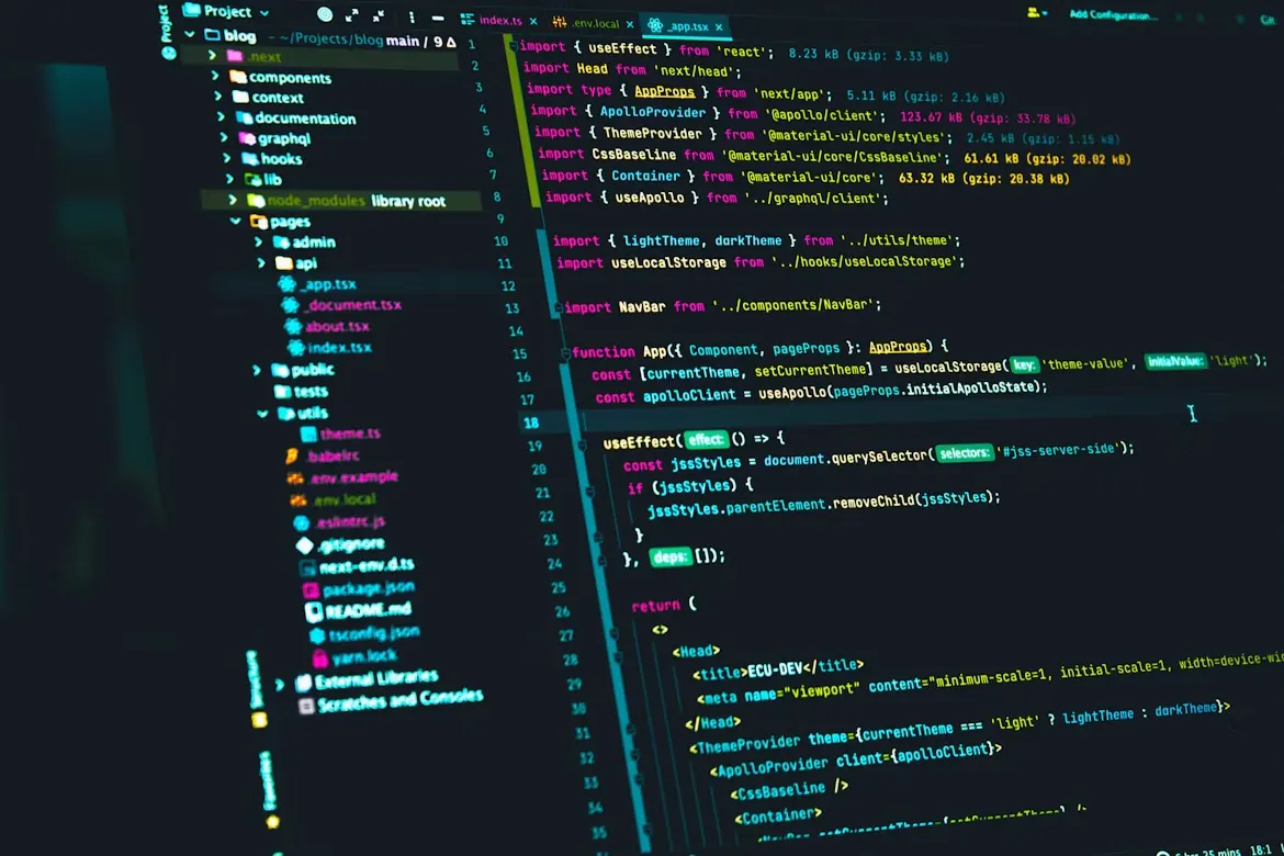 Application source code in a code editor