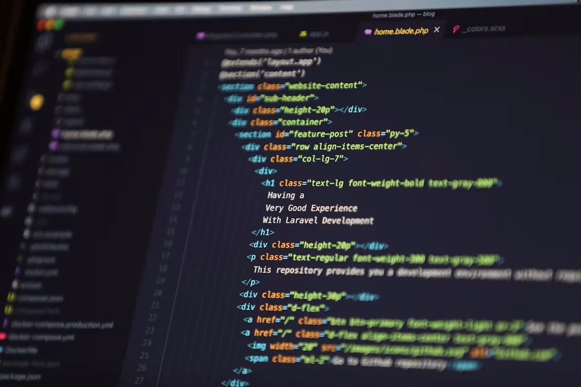 HTML and CSS code open in an editor on a dark screen